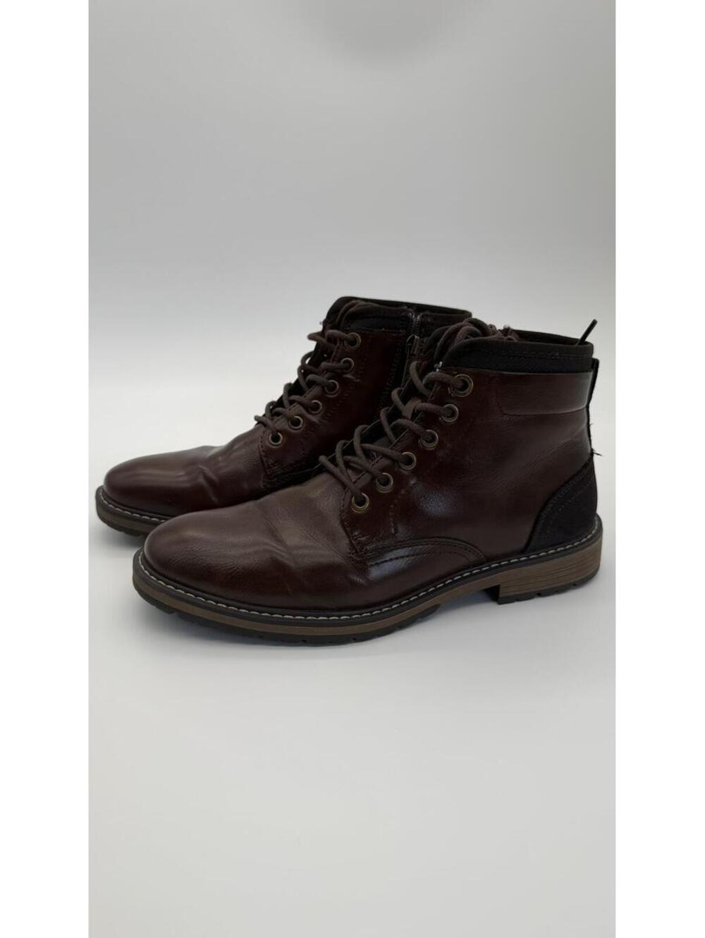 Madden MTraxxon Men’s Brown Side Zip Lace-Up Combat Boots Size 8 Casual Leather